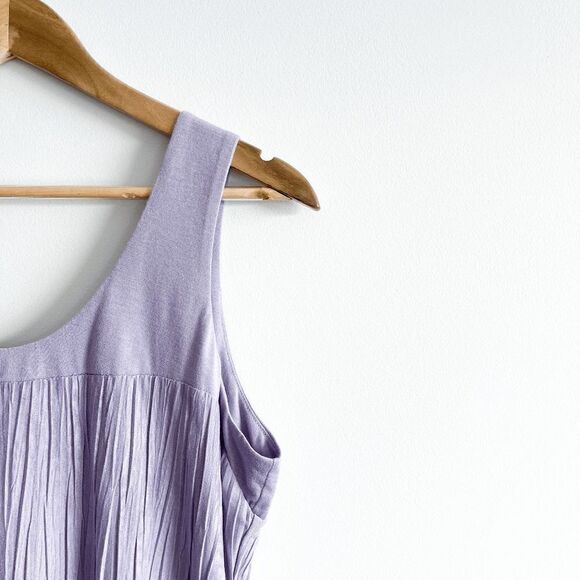 MarlaWynne Women Midi Dress Sleeveless Flared Purple Large - Picture 3 of 7